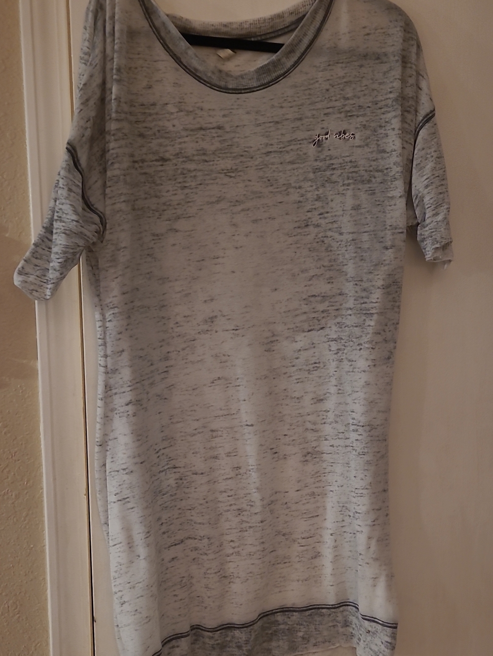 FP Intimately Women's Short Sleeve Heathered Light Gray Tunic